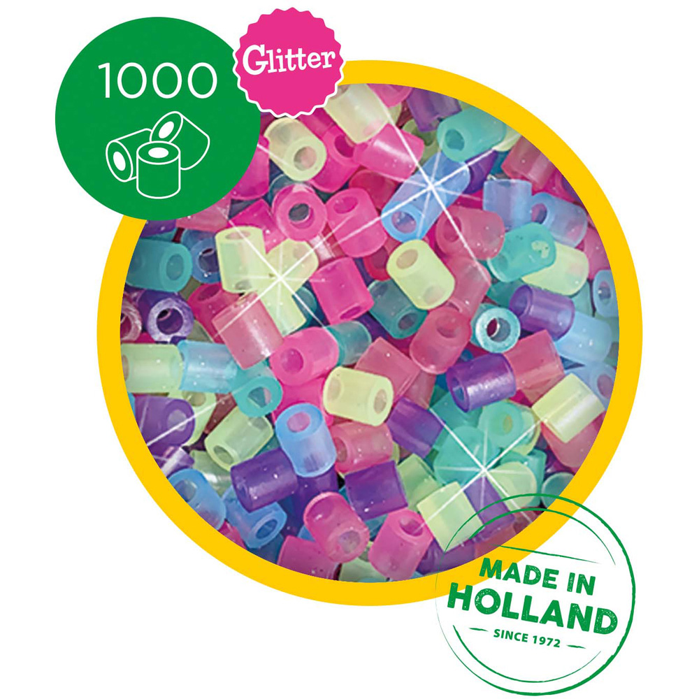 SES Creative Beedz Mix Glitter Iron On Beads 1000 Piece Image 2