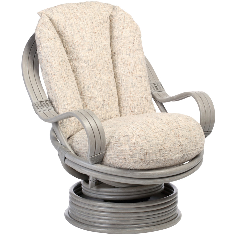 Desser Furniture Madrid Grey Natural Rattan Laminated Farrow Swivel Rocking Chair Image 2