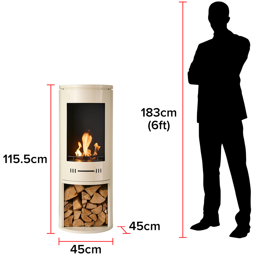 Sureflame Barilo Cream Bio Ethanol Stove with Log Storage 3000W Image 9