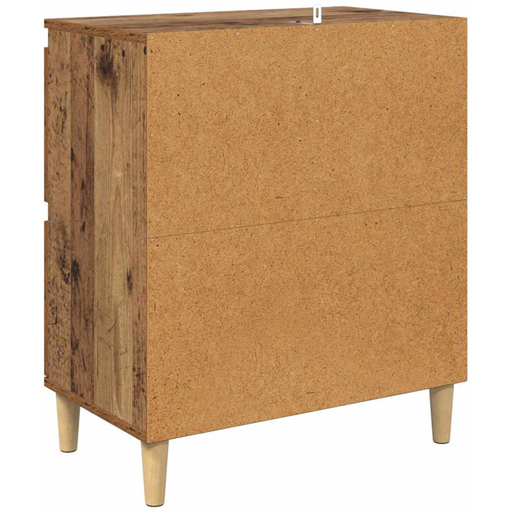 vidaXL 4 Door Old Wood Sideboard with Wooden Legs Set of 2 Image 9