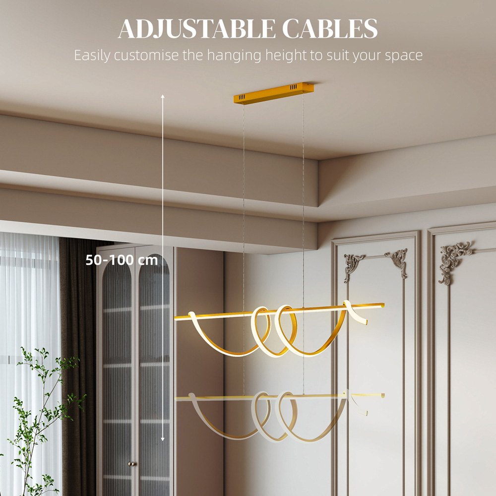 Portland Gold Tone LED Pendant Light Image 7