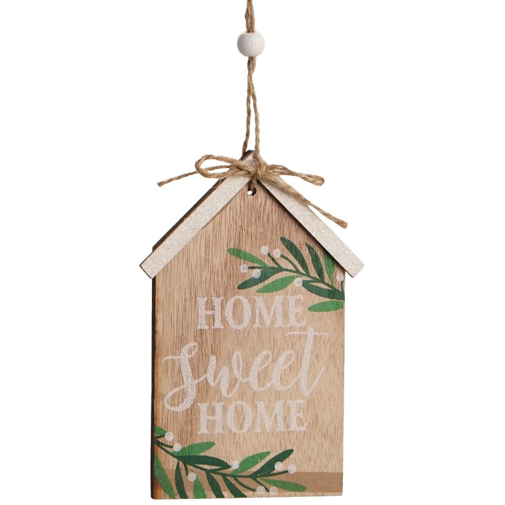 Single Mistletoe Cottage Wooden House Hanging Decoration in Assorted styles Image