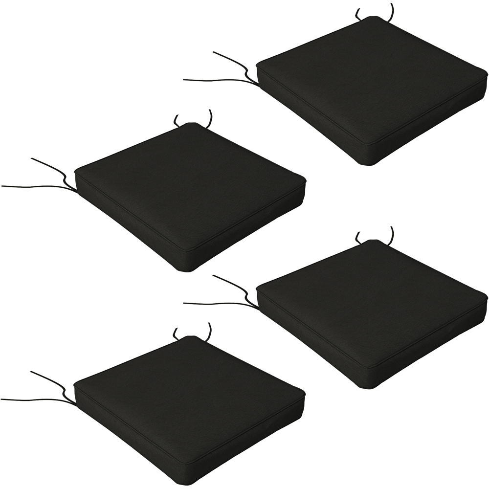 Outsunny Black Seat Replacement Cushion 51 x 51cm 4 Pack Image 1