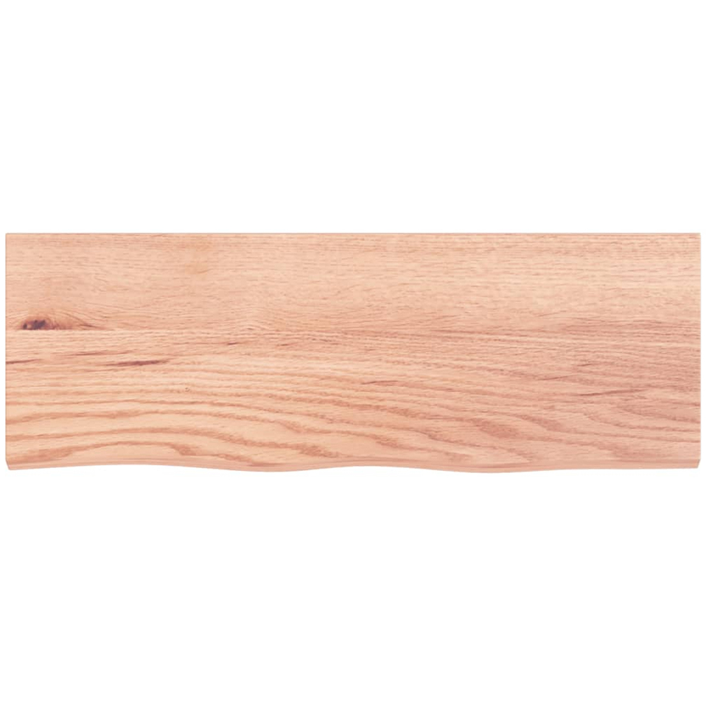 vidaXL 80cm Light Brown Treated Solid Oak Wood Floating Wall Shelf Image 3