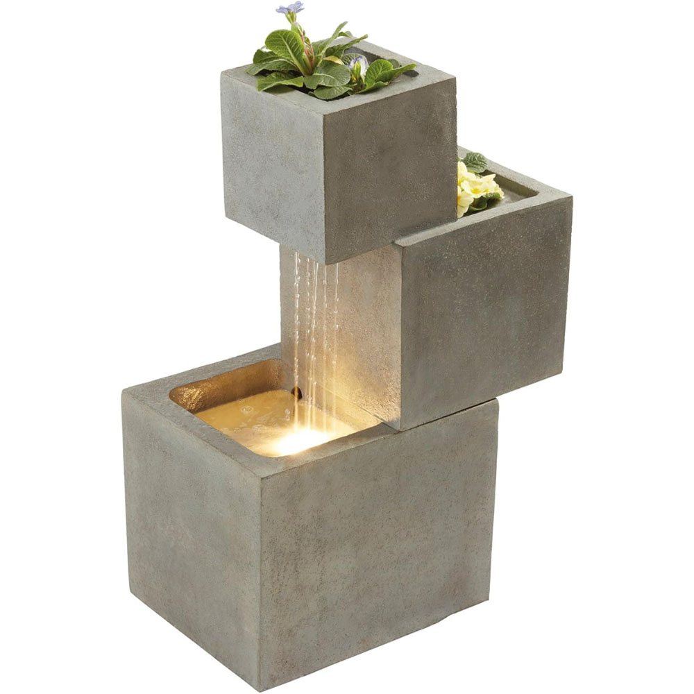 Serenity Cascade 3-Tier LED Water Feature with Planter Image 1