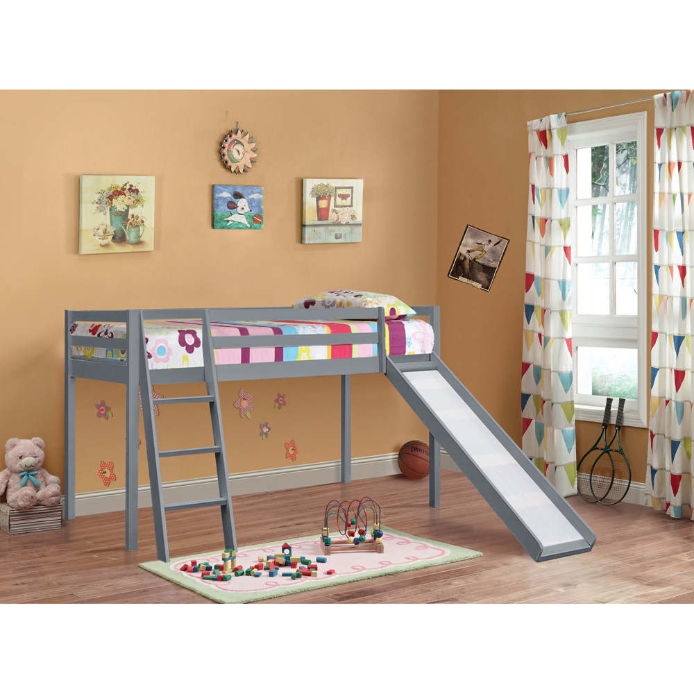 Brooklyn Single Grey Mid Sleeper Bed with Slide Image 3