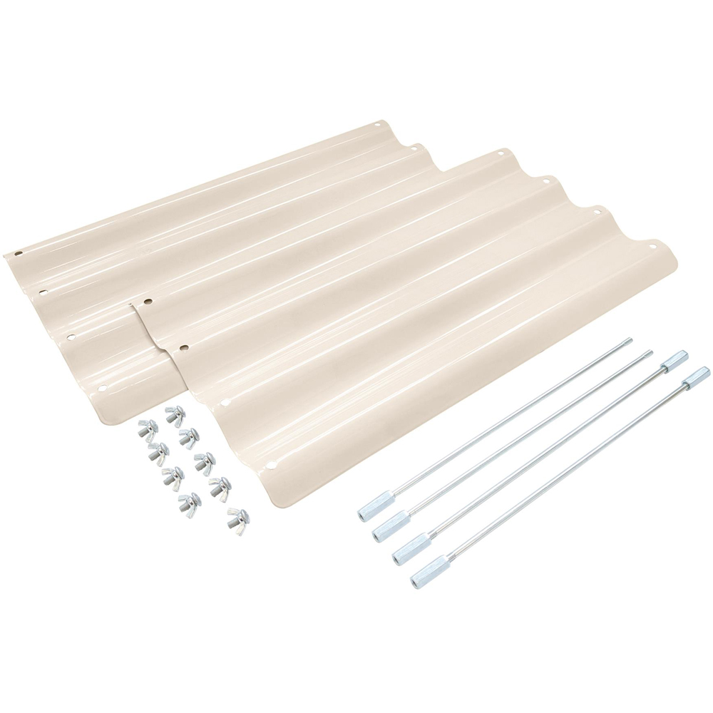 Harbour Housewares Ivory Galvanised Steel Raised Garden Bed Extension Panel 50cm 2 Pack Image 1