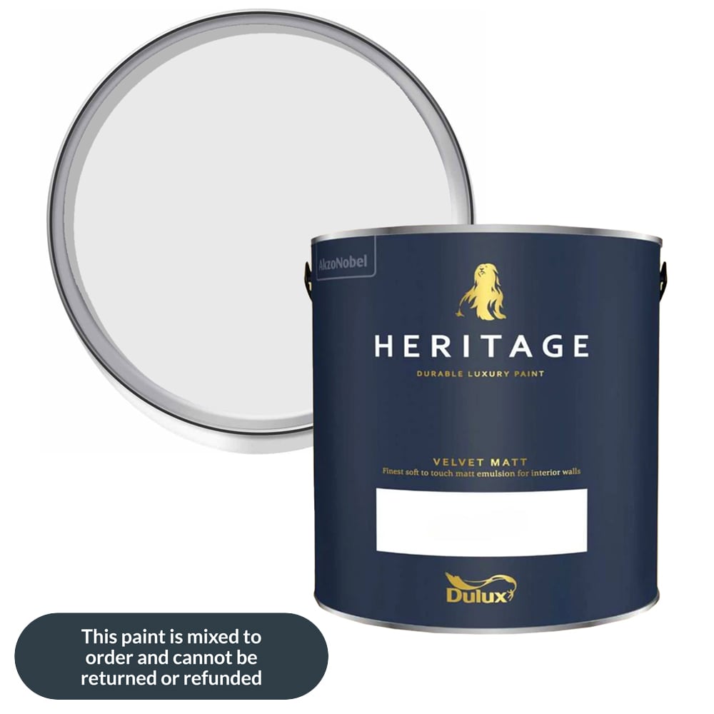 Dulux Heritage Walls and Ceilings Marble White Velvet Matt Emulsion Paint 2.5L Image 1