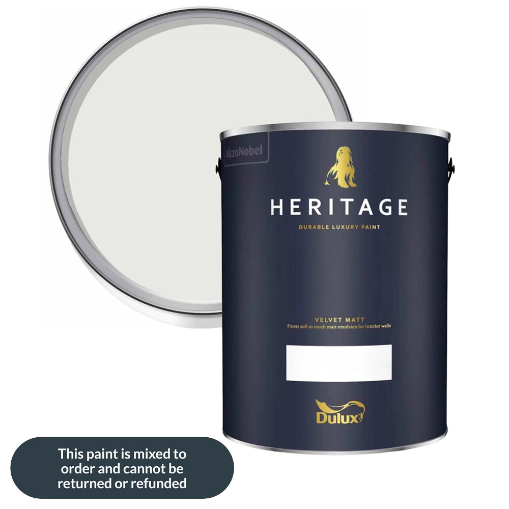 Dulux Heritage Walls and Ceilings Indian White Velvet Matt Emulsion Paint 5L Image 1