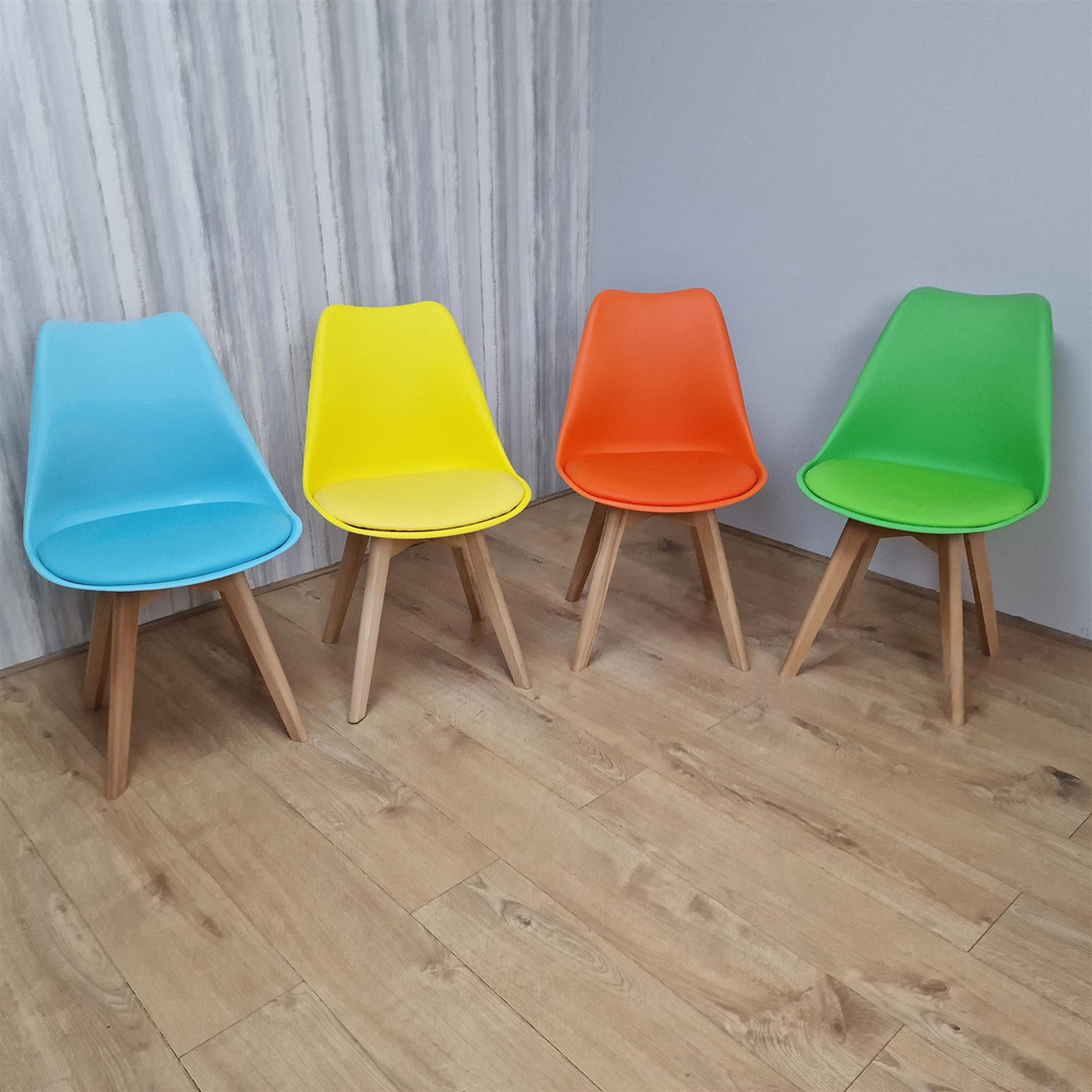 Kosy Koala 4 Seater Round Plastic Wooden Dining Set Multicolour Image 4