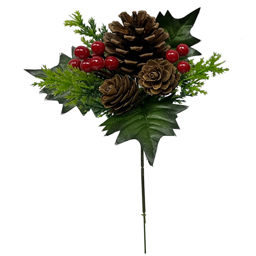 Single Natural Pine Cone and Berry Pick Image 2