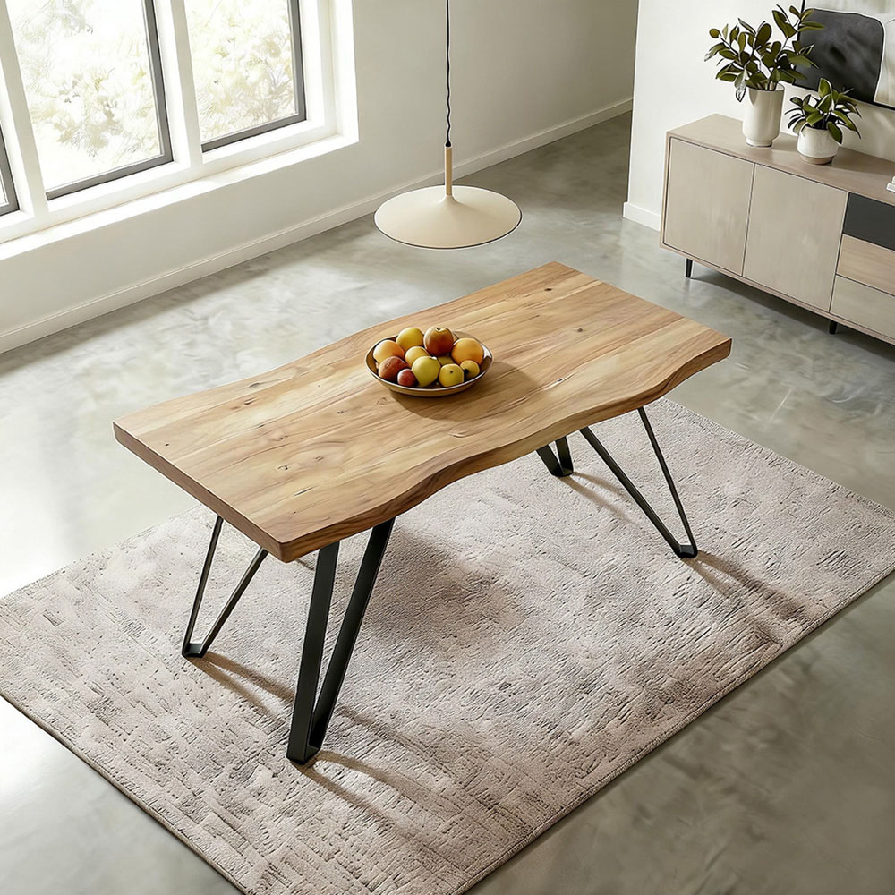 Home Source Arbore and Ashford 4 Seater Rectangular Dining Set Oak Woodgrain Effect and Off White Image 5