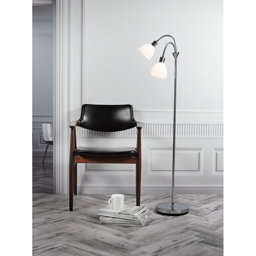 Nordlux Ray E14 Chrome Double Floor Lamp Image 3