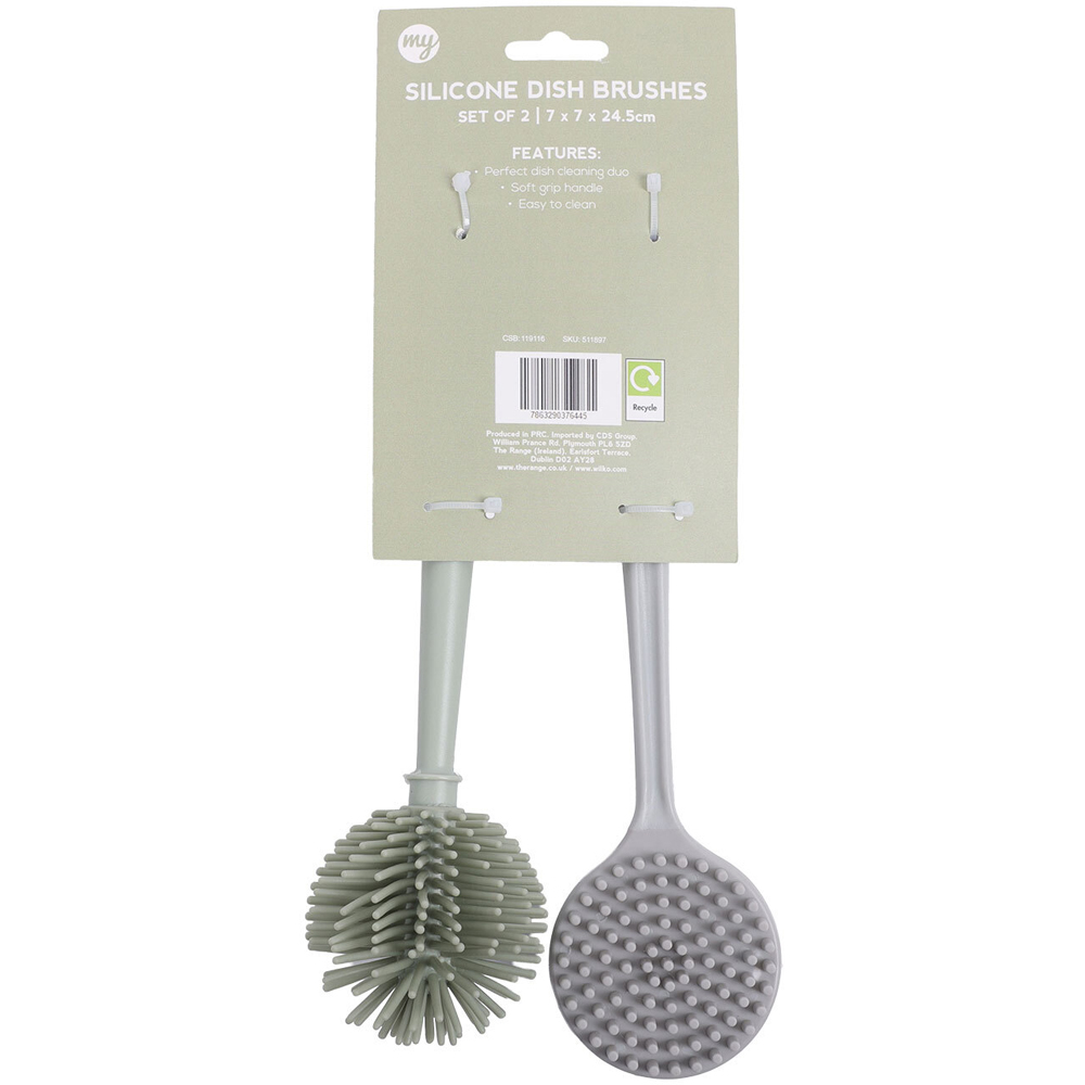 Set of 2 Silicone Dish Brushes Image 2