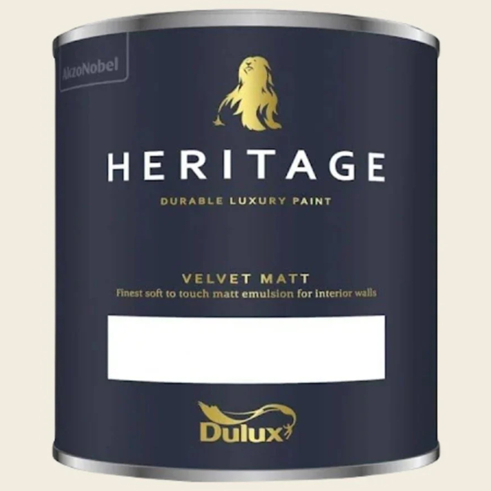 Dulux Heritage Walls and Ceilings Alabaster White Velvet Matt Emulsion Paint 1L Image 2