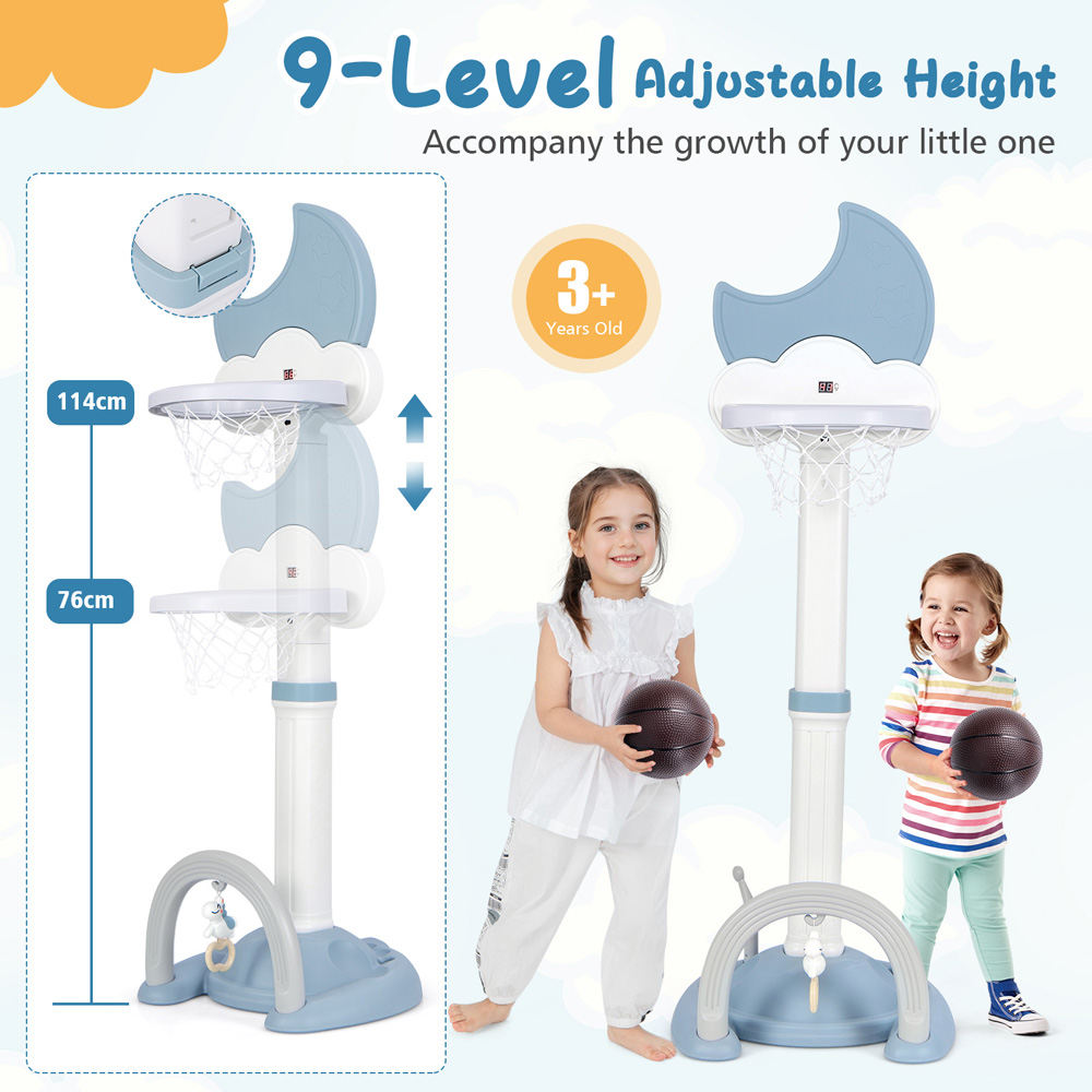 Costway Blue 4-In-1 Basketball Hoop with Adjustable Height Image 8