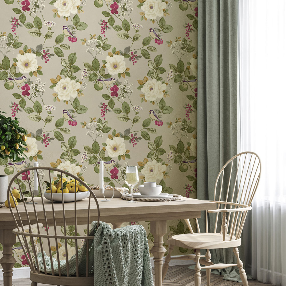 Belgravia Decor Bramble Floral Motif Multi Colour Wallpaper Image 3