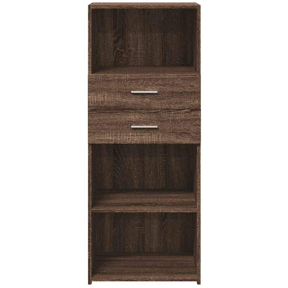 vidaXL 2 Drawer 3 Shelf Brown Oak Highboard Image 4