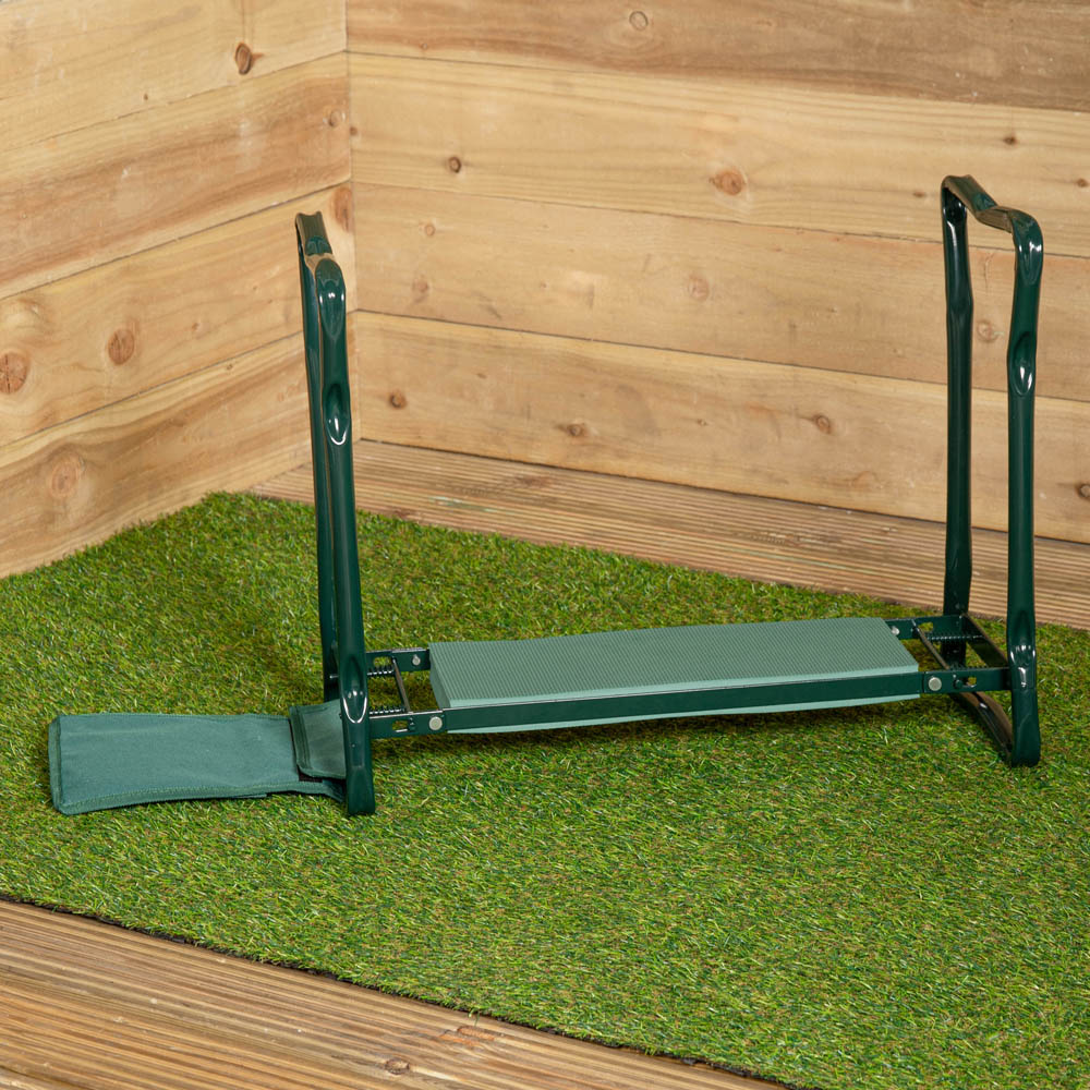 Samuel Alexander Green Garden Kneeler Chair with Detachable Tool Bag Image 4