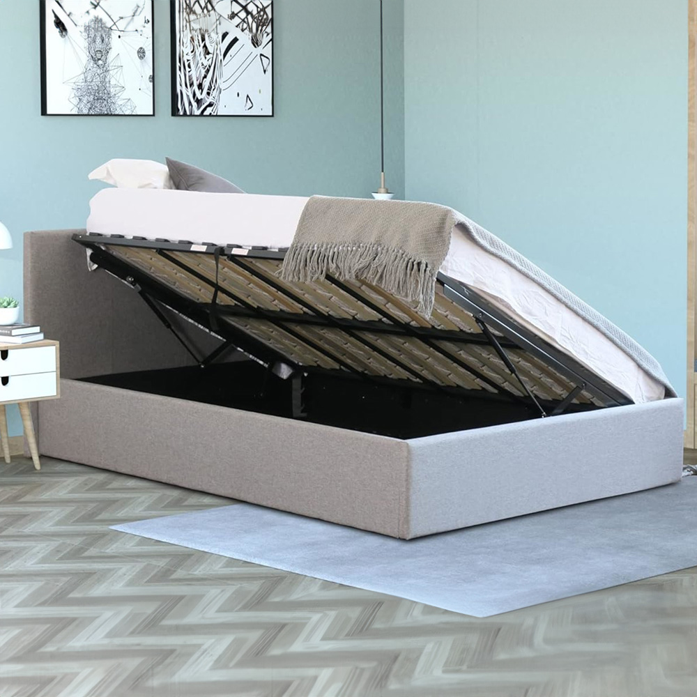 Home Treats Small Double Grey Ottoman Bed Image 4