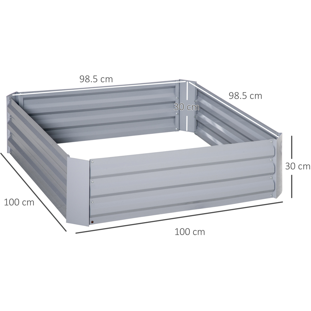 Outsunny Grey Galvanised Steel Easy Setup Raised Garden Bed Planter 2 Pack Image 8