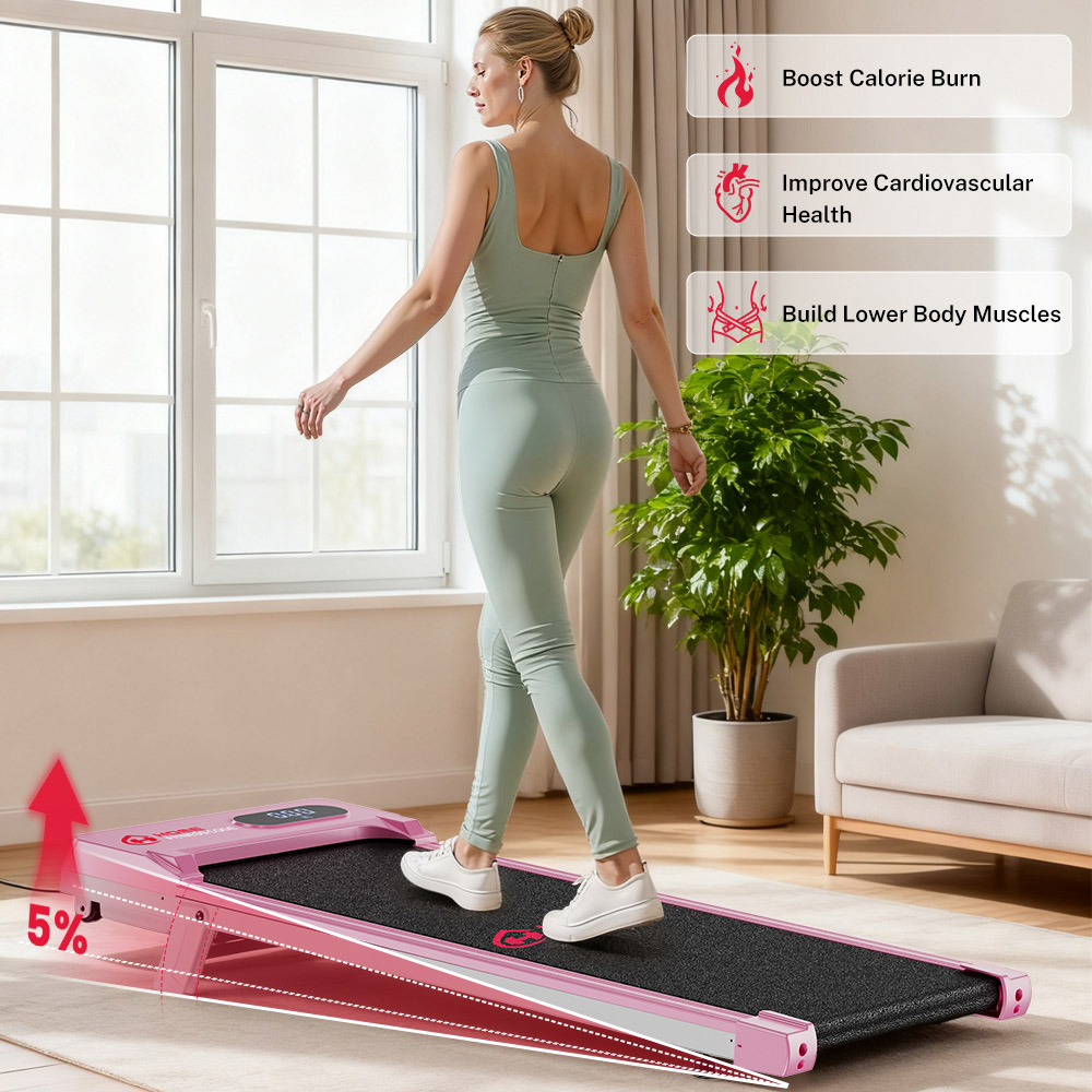 Rattrix Pink Manual Incline Walking Treadmill Image 9