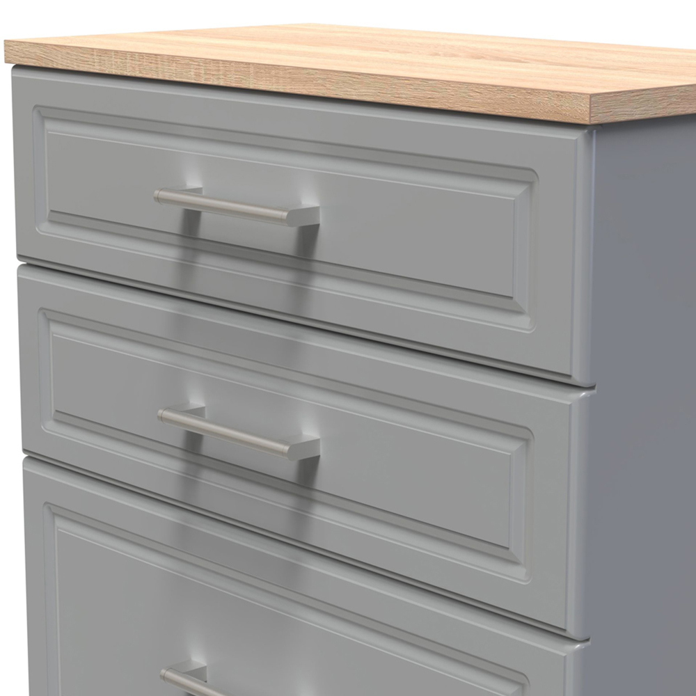 Crowndale Kent 4 Drawer Dusk Grey and Bardolino Oak Deep Chest of Drawers Ready Assembled Image 5