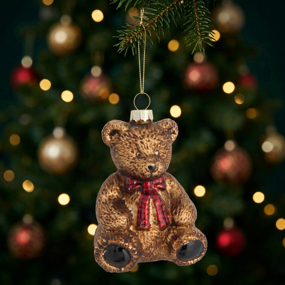 Festive Hanging Teddy Bear Decoration Image 2