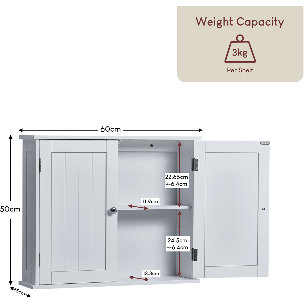 BATH VIDA Priano White 2 Door Bathroom Cabinet Image 9