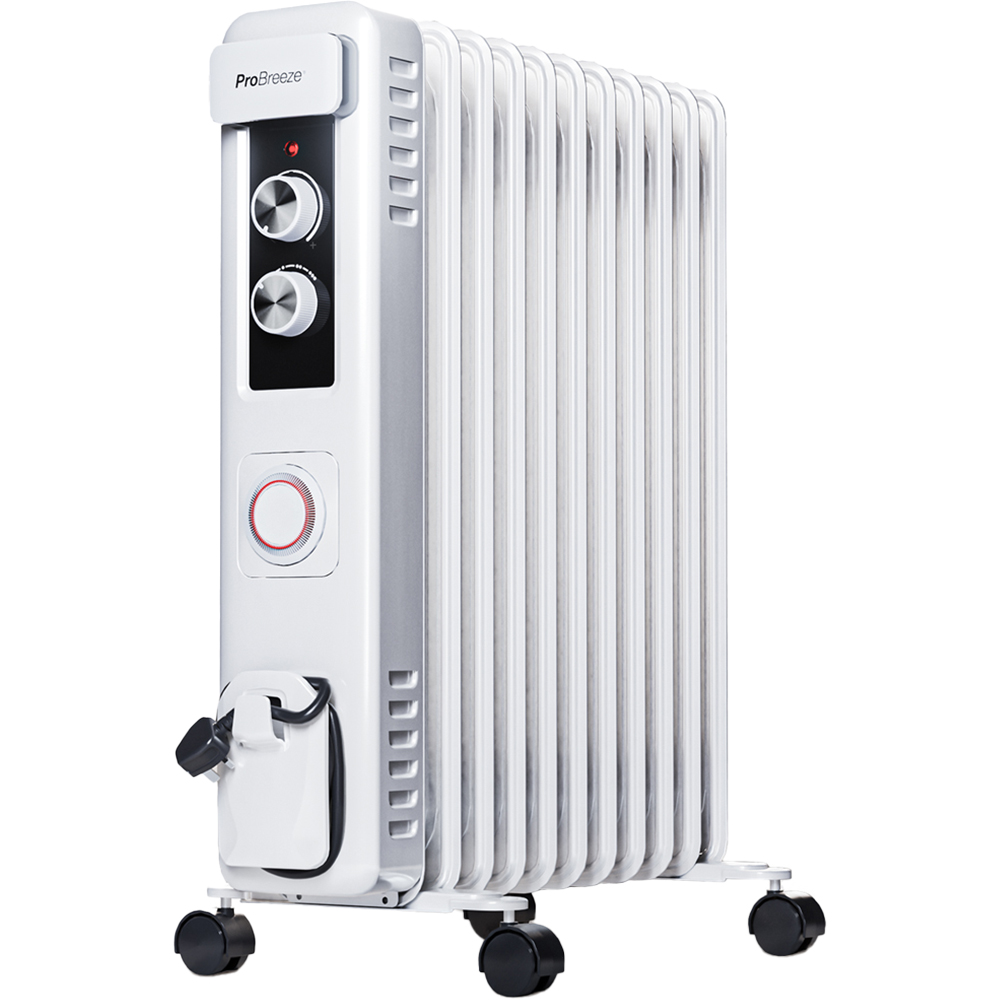 Pro Breeze 11 Fin Oil Filled Radiator with Thermostat Control 2500W Image 1