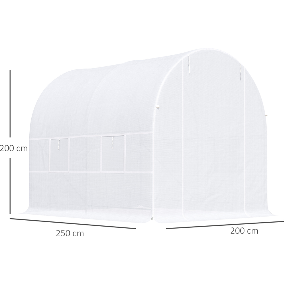 Outsunny White Steel Frame 6.5 x 8.2ft Walk In Polytunnel Greenhouse Image 8