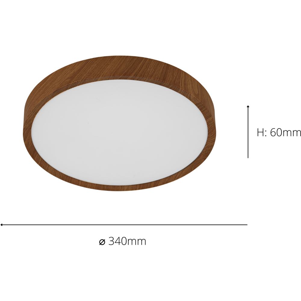 EGLO Musurita Metal And Plastic Integrated Natural Wood Effect Flush Fitting LED Image 5