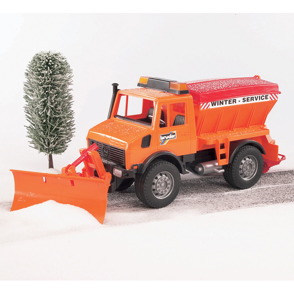 Bruder Kids MB Unimog Winter Service with Plow Blade Playset Model Image 2