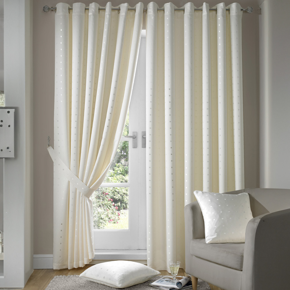 Alan Symonds Madison Cream Ring Top Curtain 229 x 274cm Image 1