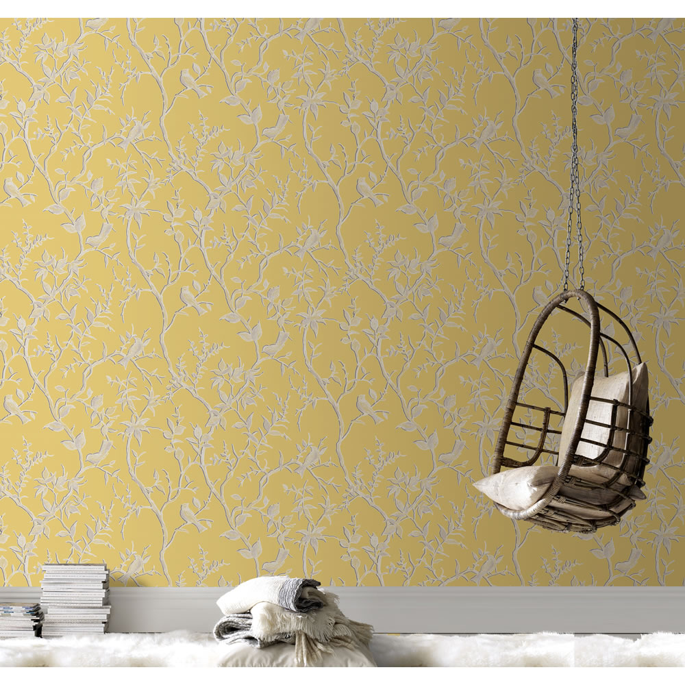 Superfresco Easy Wallpaper Laos Trail Yellow and G old Image 2