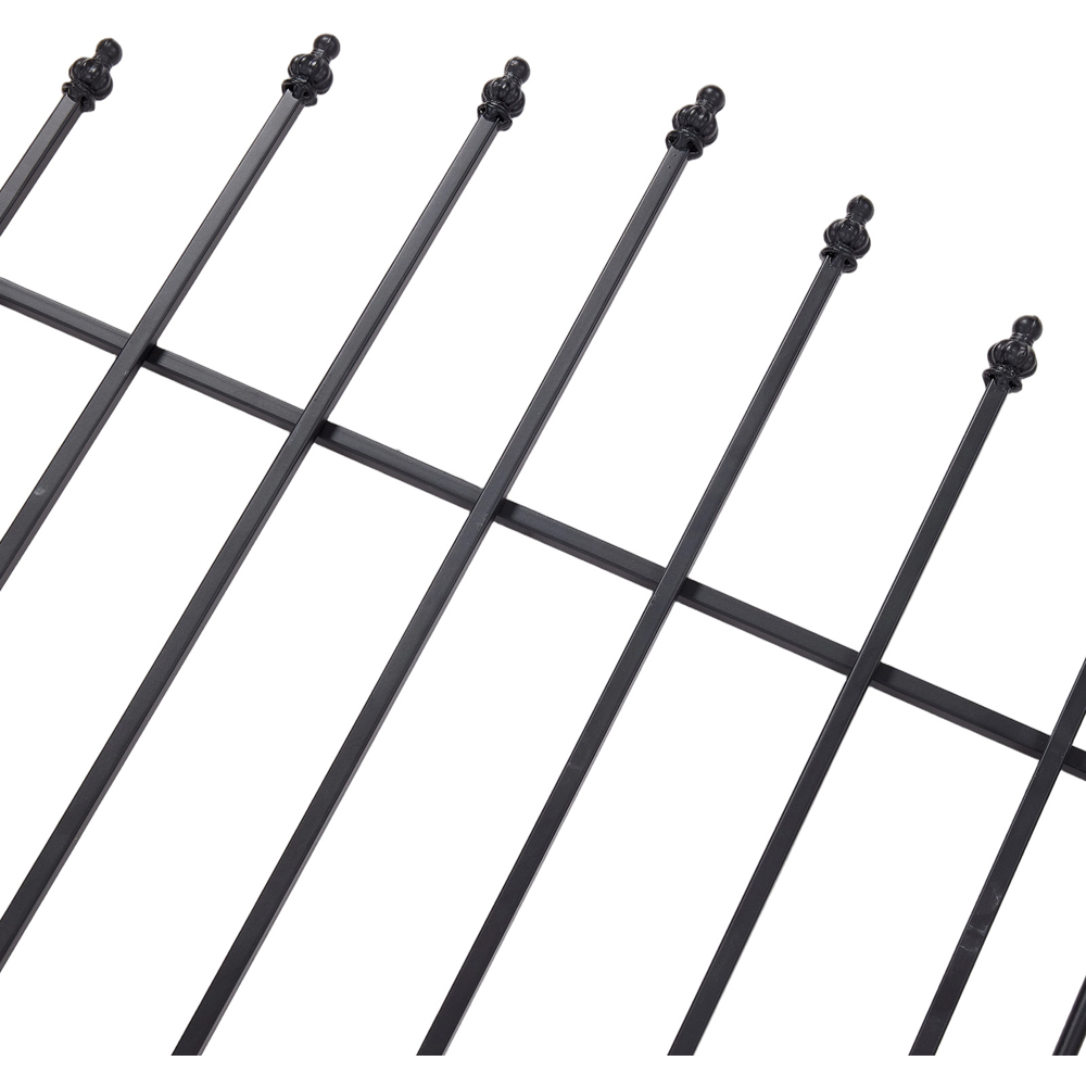 Living and Home 2.1 x 2ft 5 Panel Black Vertical Bar Metal Garden Fence Image 3