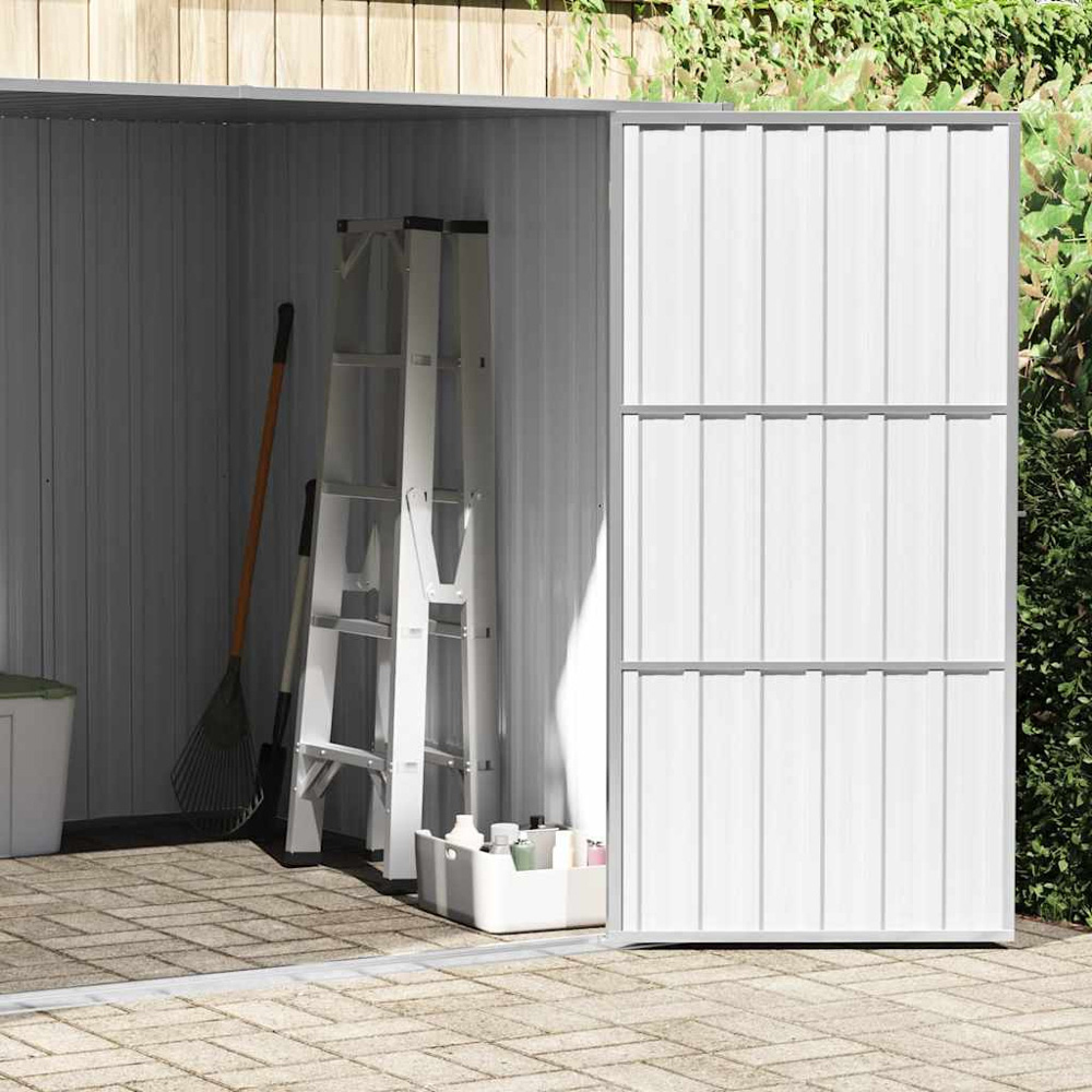 vidaXL 6.4 x 6.5ft Anthracite Galvanised Steel Pent Garden Shed Image 7