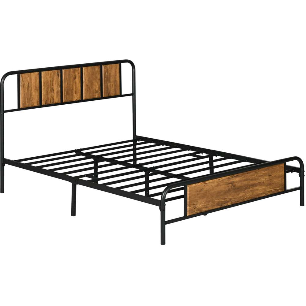 Portland Double Rustic Brown Bed Frame Image 2