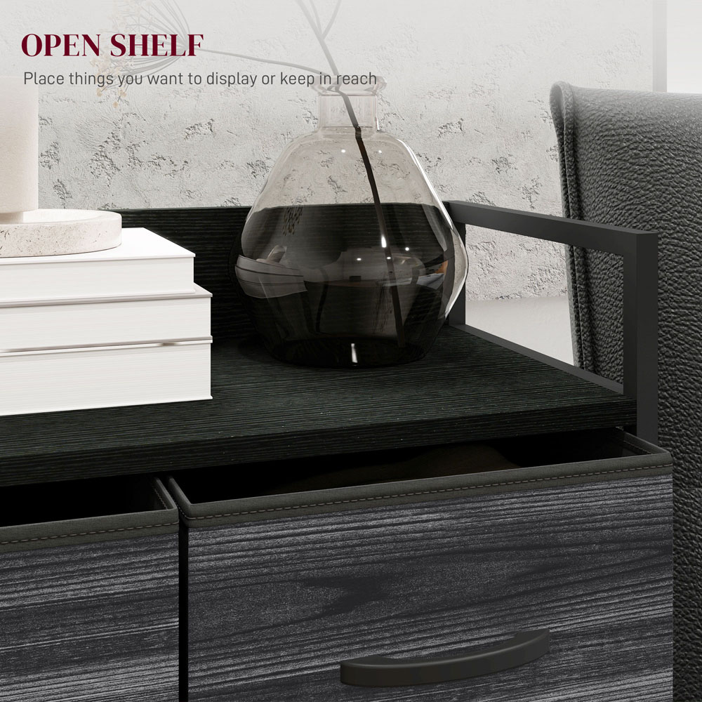 HOMCOM 4 Drawer Black Bedroom Chest of Drawers Image 5