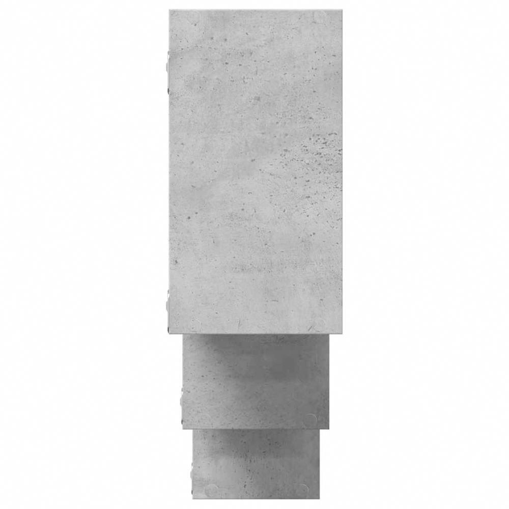 vidaXL 7 Shelf Concrete Grey Floating Wall Shelf Image 4
