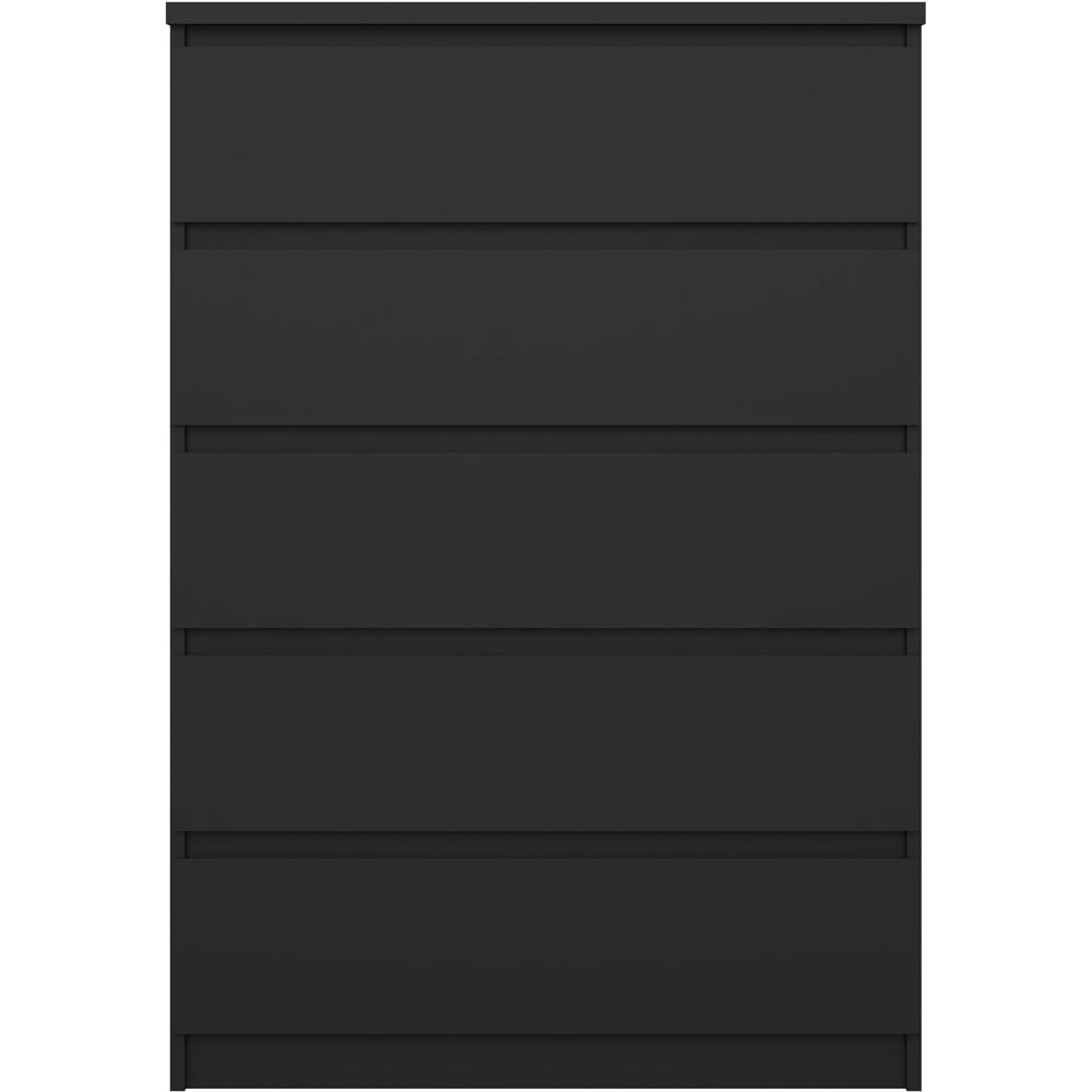 Florence 5 Drawer Matt Black Chest of Drawers Image 3