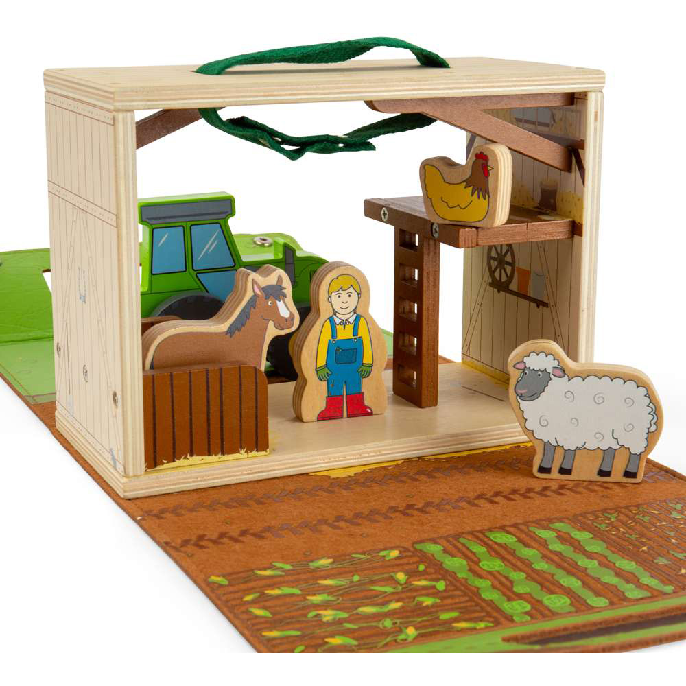 Bigjigs Toys Kids Farm On The Go Portable Playset 8 Piece Image 5