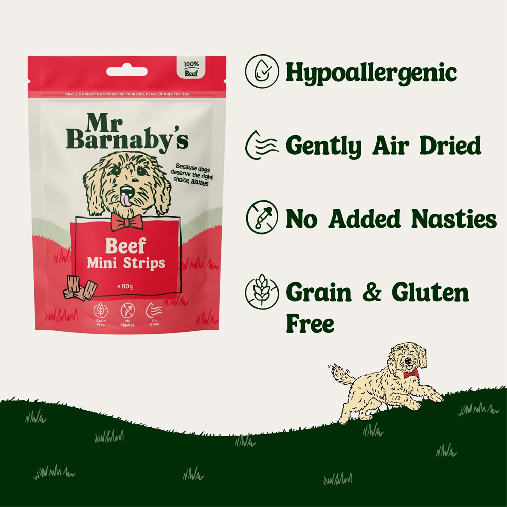 Mr Barnaby's Beef Mini Strips Dog Treats 80g 2 Pack Image 5