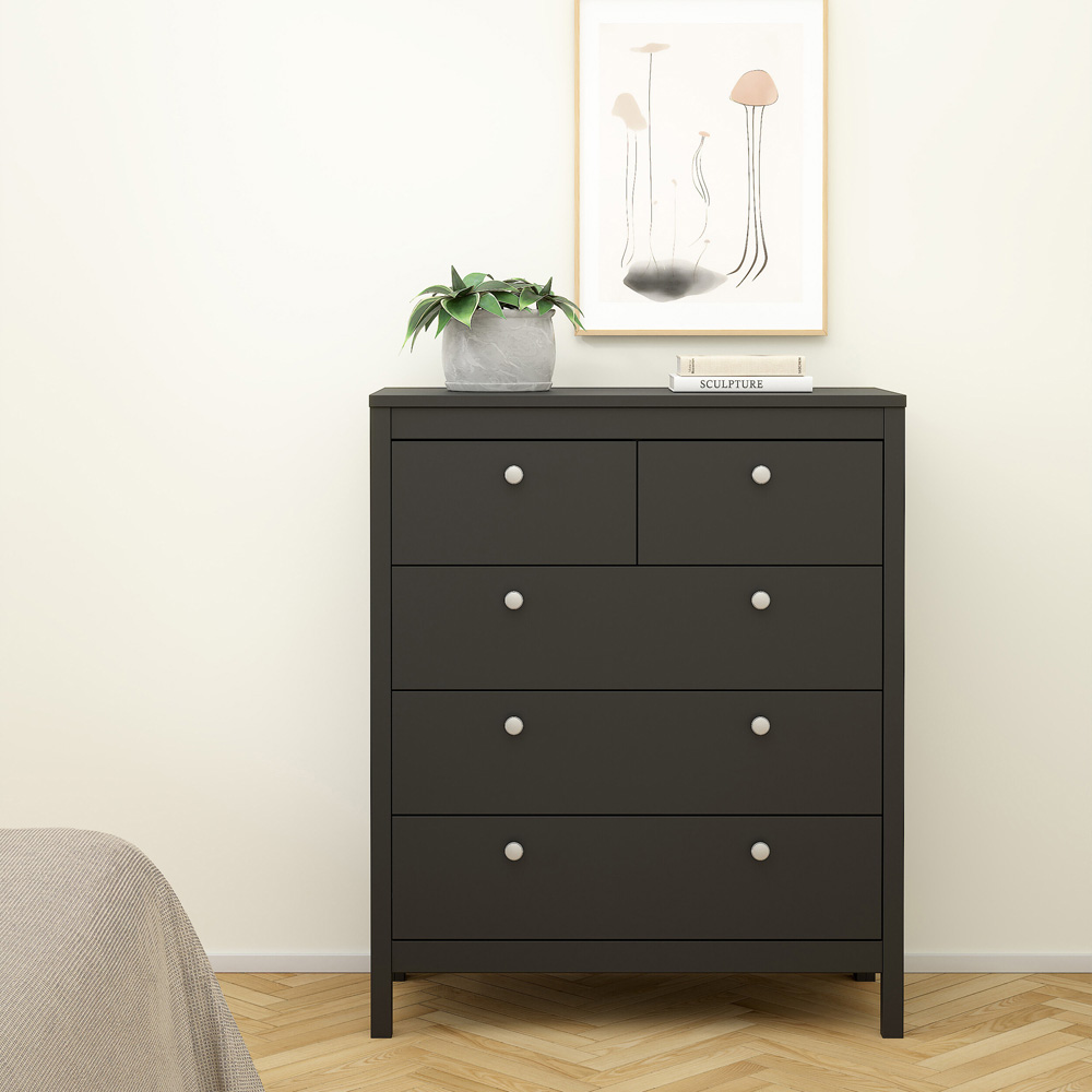 Florence Madrid Matt Black 3 Piece Bedroom Furniture Set Image 5