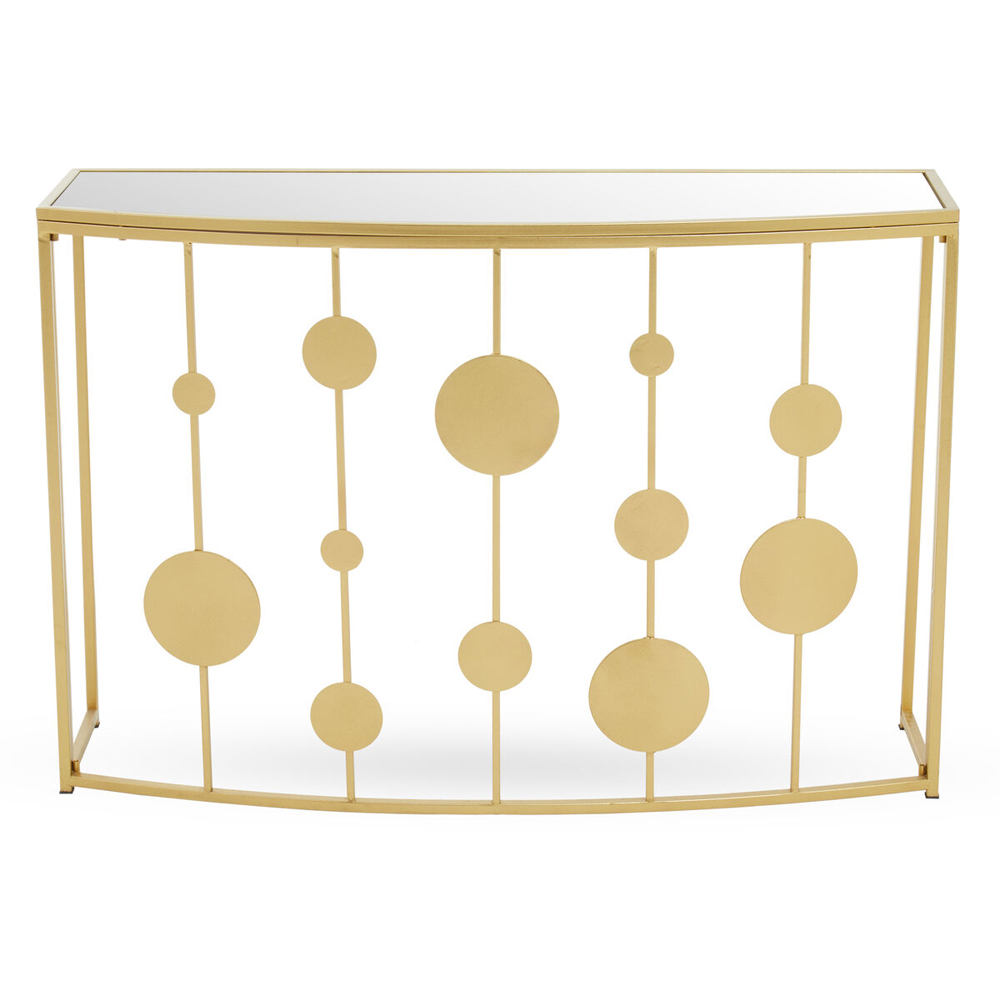Premier Housewares Farran Gold Finish Mirrored Top Console Table Image 2
