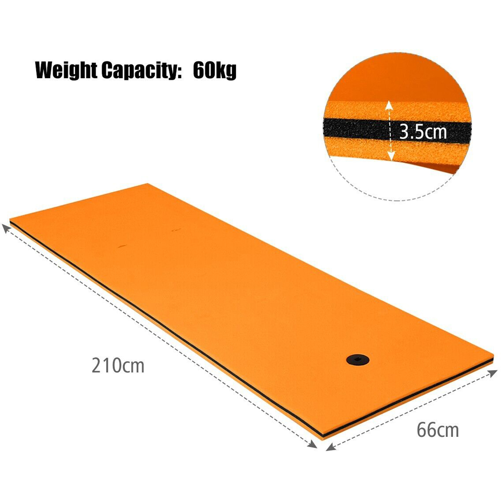 Costway Orange Floating Water Pad Mat Image 9