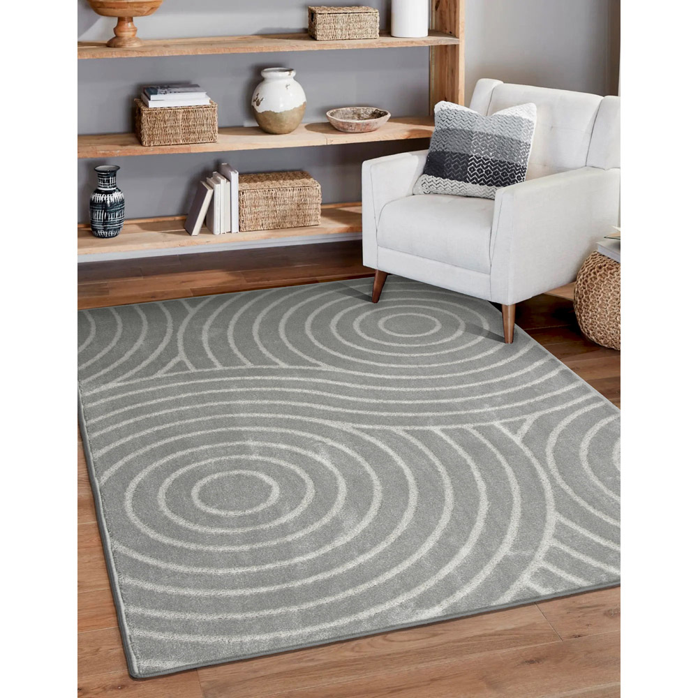 Eselle Rhythm Sculpt Grey Rug 160 x 230cm Image 2