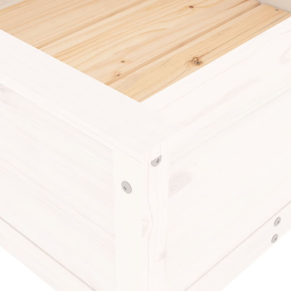 vidaXL White Solid Pine Wood Garden Planter 39 x 82.5 x 82.5cm Image 6