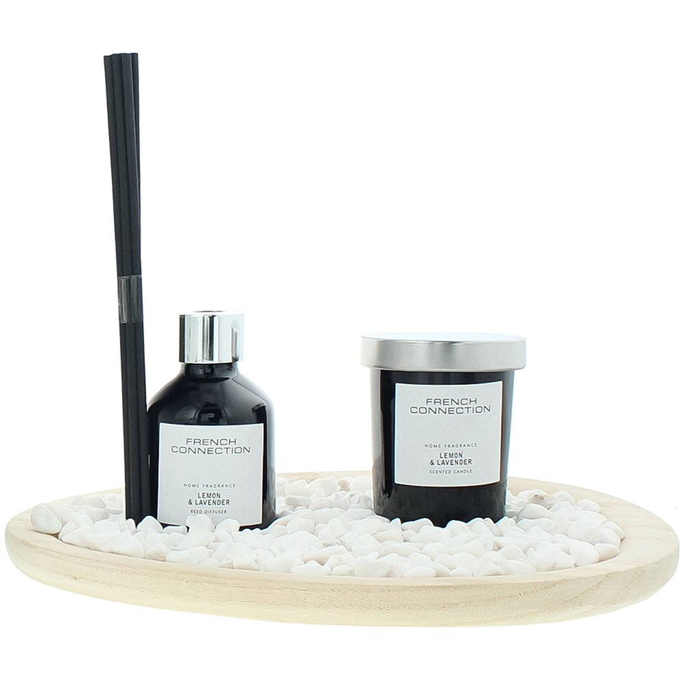 French Connection Lemon and Lavender Diffuser and Scented Candle 2 Piece Gift Set  Image 2