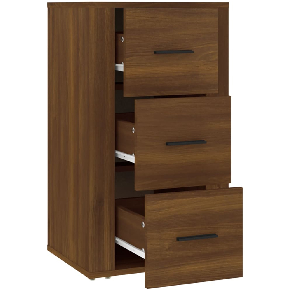 vidaXL 3 Drawer Brown Oak Sideboard Image 4